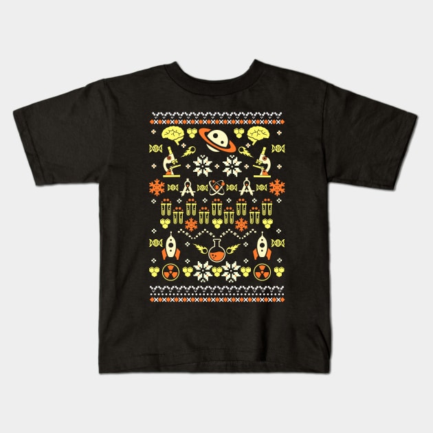 Science Ugly Christmas Sweater Kids T-Shirt by KsuAnn